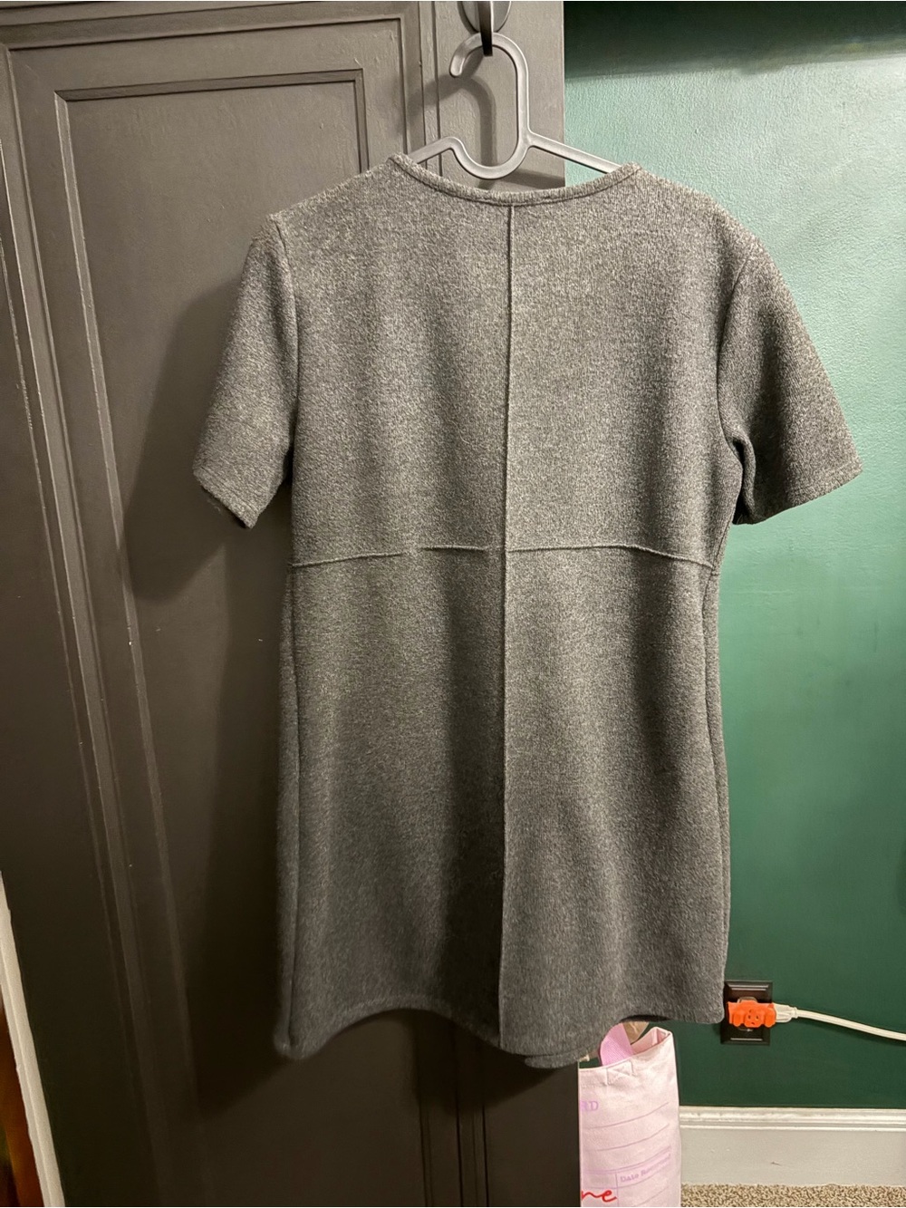 Zara Gray Short-Sleeve Mini Dress
